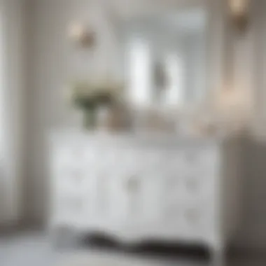 Elegant white vanity with decorative accents