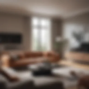 Modern Living Room Design A beautifully arranged living room showcasing modern furniture pieces that blend functionality with aesthetics.