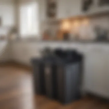 A variety of large kitchen trash bins showcasing different styles and designs