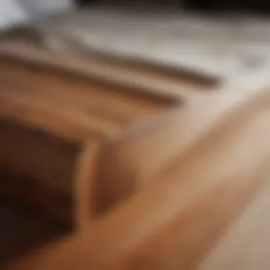 Close-up of wood grains used in platform beds