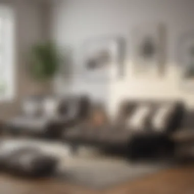 Various styles of futons arranged in a modern living room